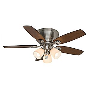 Casablanca Durant 3 Light 44 Inch Indoor Flush Mount Ceiling Fan in Brushed Nickel