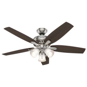 Hunter Newsome 3 Light 52 Inch Indoor Ceiling Fan in Brushed Nickel