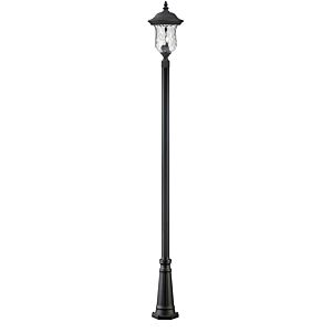 Z-Lite Armstrong 3-Light Outdoor Post Mounted Fixture Light In Black
