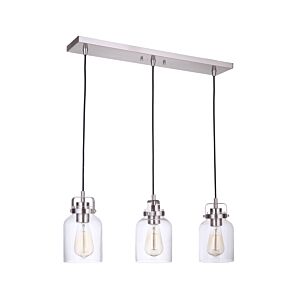 Craftmade Foxwood 3 Light Linear Pendant in Brushed Polished Nickel