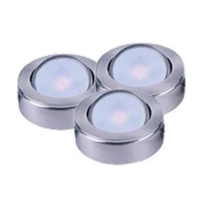 Maxim Lighting CounterMax MX LD AC 3 Light 3 Light Under Cabinet Disc in Satin Nickel