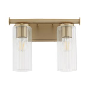 Juniper 2-Light Bathroom Vanity Light in Aged Brass