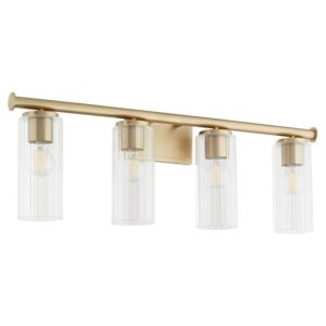 Juniper 4-Light Bathroom Vanity Light in Aged Brass