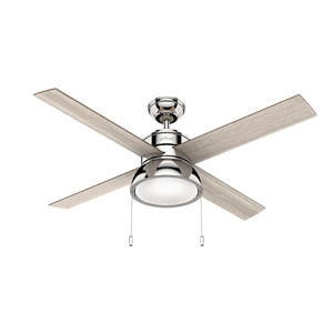 Hunter LOKI 2 Light 52 Inch Indoor Ceiling Fan in Polished Nickel