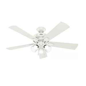 Hunter Crestfield 3 Light 52 Inch Indoor Ceiling Fan in Fresh White