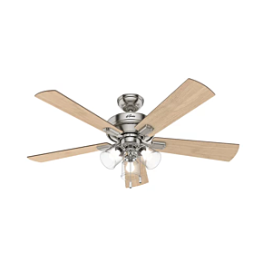 Hunter Crestfield 3 Light 52 Inch Indoor Ceiling Fan in Brushed Nickel