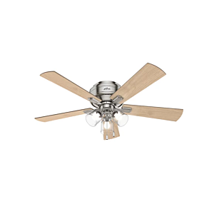 Hunter Crestfield Low Profile 3 Light 52 Inch Indoor Ceiling Fan in Brushed Nickel