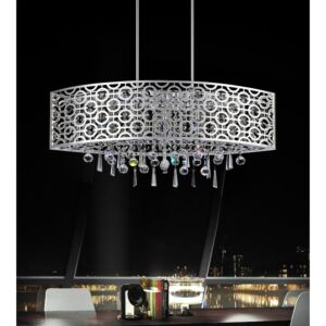 CWI Lighting Galant 5 Light Drum Shade Chandelier with Chrome finish