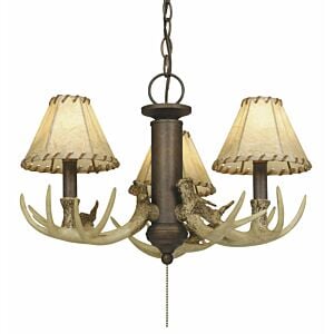 Lodge 3-Light LED Fan Kit or Chandelier in Weathered Patina