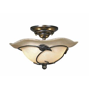 Vine 2-Light LED Fan Light Kit or Semi-Flush Ceiling Light in Oil Shale