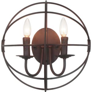 CWI Arza 2 Light Wall Sconce With Brown Finish