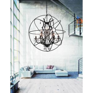CWI Lighting Campechia 9 Light Up Chandelier with Brown finish