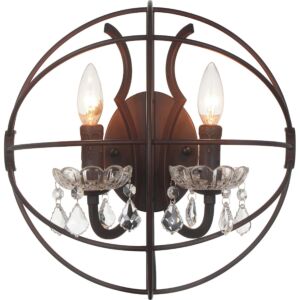 CWI Campechia 2 Light Wall Sconce With Brown Finish