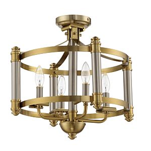 Craftmade Stanza 4-Light Ceiling Light in Brushed Polished Nickel with Satin Brass