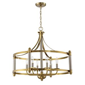 Craftmade Stanza 6 Light Pendant Light in Brushed Polished Nickel with Satin Brass
