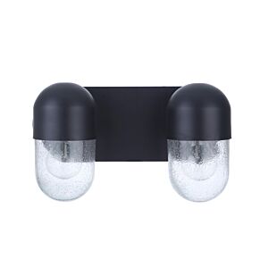 Craftmade Pill 2-Light Bathroom Vanity Light in Flat Black