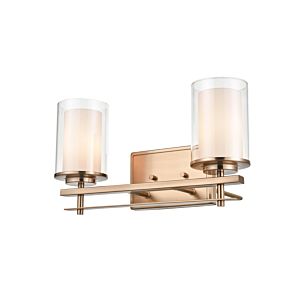 2-Light Wall Sconce in Modern Gold