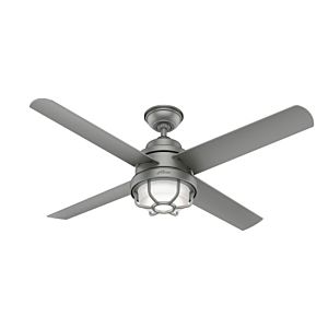 Hunter Searow 2 Light 54 Inch Indoor/Outdoor Ceiling Fan in Matte Silver