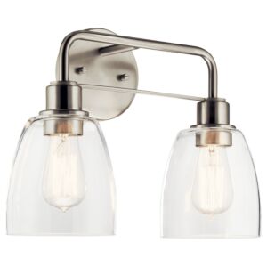 Meller 2-Light Bathroom Vanity Light in Nickel Textured