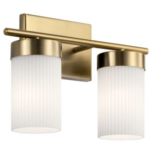 Ciona 2-Light Bathroom Vanity Light in Brushed Natural Brass