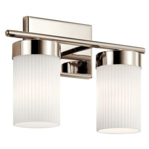 Ciona 2-Light Bathroom Vanity Light in Polished Nickel