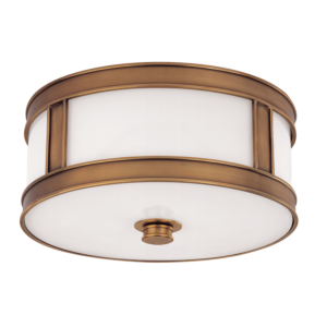 Hudson Valley Patterson 2 Light Ceiling Light in Aged Brass