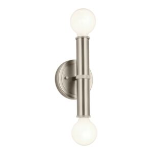 Torche 2-Light Wall Sconce in Brushed Nickel