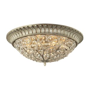 Andalusia 8-Light Flush Mount in Aged Silver