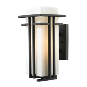 Croftwell 1-Light Outdoor Wall Sconce in Textured Matte Black