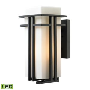 Croftwell 1-Light LED Outdoor Wall Sconce in Textured Matte Black