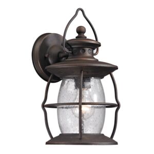 Village Lantern 1-Light Outdoor Wall Sconce in Weathered Charcoal