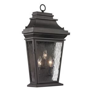 Forged Provincial 3-Light Outdoor Wall Sconce in Charcoal