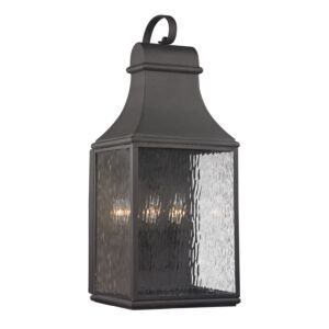 Forged Jefferson 3-Light Outdoor Wall Sconce in Charcoal