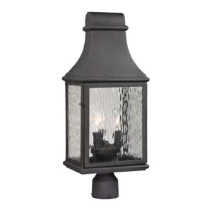 Forged Jefferson 3-Light Outdoor Post Mount in Charcoal