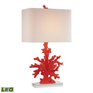 Red Coral 1-Light LED Table Lamp in Red