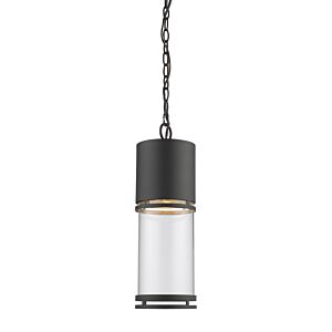 Z-Lite Luminata 1-Light Outdoor Chain Mount Ceiling Fixture Light In Black