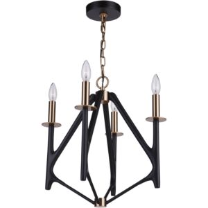 Craftmade The Reserve 4-Light Foyer Light in Flat Black with Painted Nickel