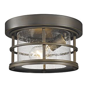 Z-Lite Exterior Additions 1-Light Outdoor Flush Ceiling Mount Fixture Ceiling Light In Oil Rubbed Bronze