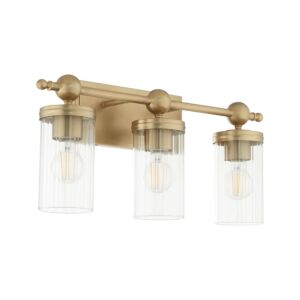 Lee Boulevard 3-Light Bathroom Vanity Light in Aged Brass