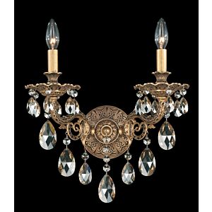 Milano 2-Light Wall Sconce in Antique Silver