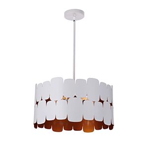 Craftmade Sabrina 4-Light Pendant in Matte White with Gold Luster