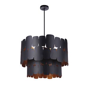 Craftmade Sabrina 9-Light Pendant in Flat Black with Gold Luster