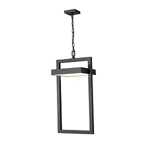 Z-Lite Luttrel 1-Light Outdoor Chain Mount Ceiling Fixture Light In Black