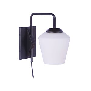 Craftmade Rive 1-Light Plug-in Wall Sconce in Flat Black