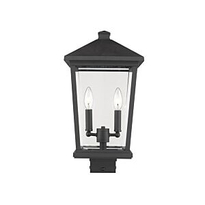 Z Lite Beacon 2 Light Outdoor Post Mount Fixture Light In Black