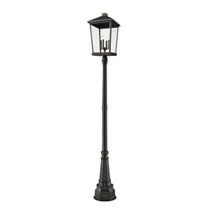 Z-Lite Beacon 4-Light Outdoor Post Mounted Fixture Light In Black