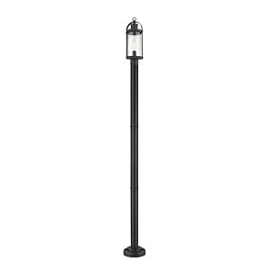 Z-Lite Roundhouse 1-Light Outdoor Post Mounted Fixture Light In Black