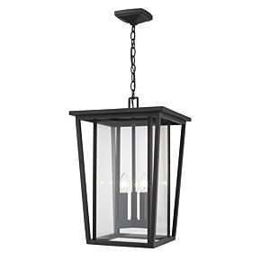 Z-Lite Seoul 3-Light Outdoor Chain Mount Ceiling Fixture Light In Oil Rubbed Bronze