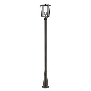 Z-Lite Seoul 2-Light Outdoor Post Mounted Fixture Light In Oil Rubbed Bronze