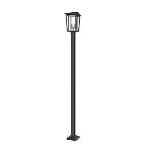 Z-Lite Seoul 2-Light Outdoor Post Mounted Fixture Light In Oil Rubbed Bronze
